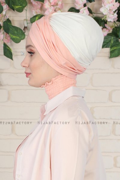 Fiona - Gammelrosa & Creme Bomuld Turban