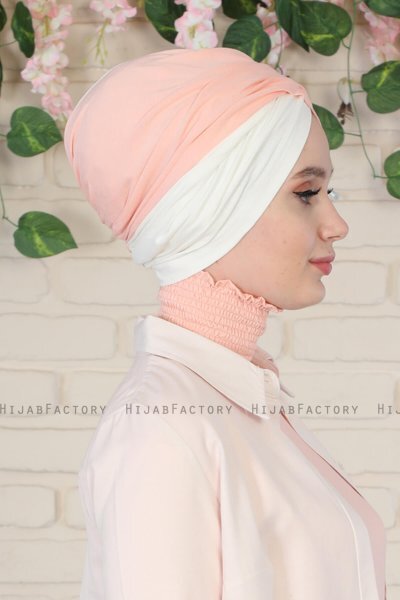 Fiona - Gammelrosa & Creme Bomuld Turban