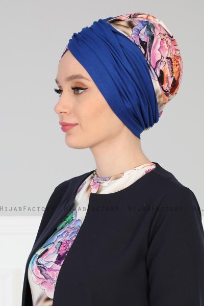 Fiona - Blå Nature Bomuld Turban