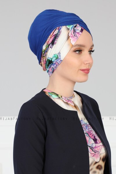 Fiona - Blå Nature Bomuld Turban