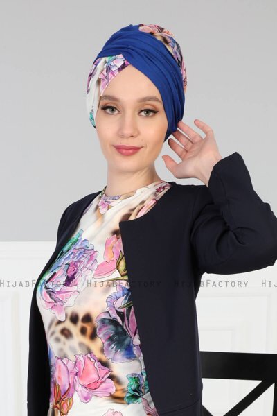 Fiona - Blå Nature Bomuld Turban
