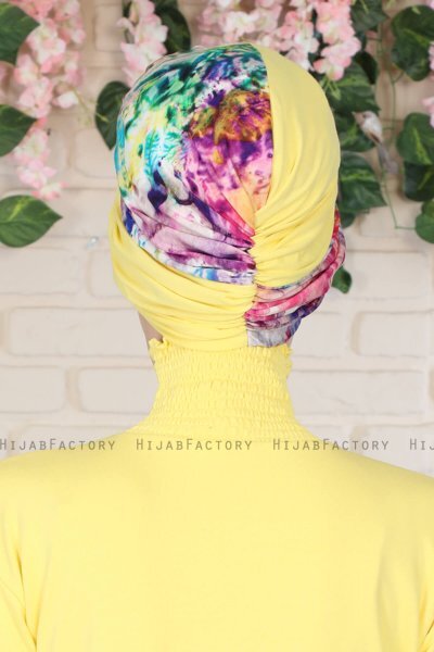 Fiona - Yellow Paint Bomuld Turban