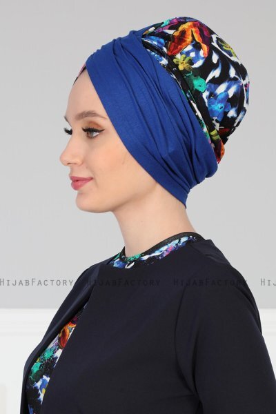 Fiona - Blå Galaxy Bomuld Turban