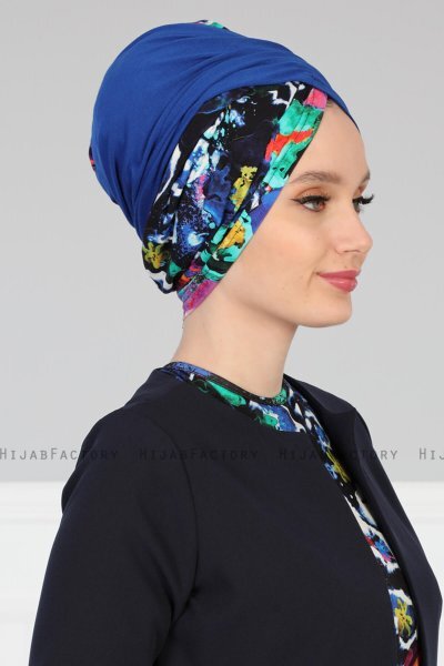 Fiona - Blå Galaxy Bomuld Turban