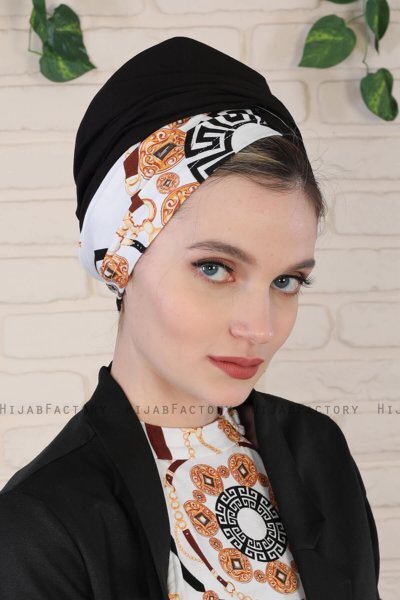 Fiona - Black Elegant Bomuld Turban