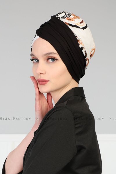 Fiona - Black Elegant Bomuld Turban