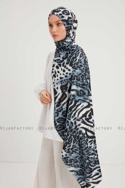 Ayten - Indigo Mønstret Hijab