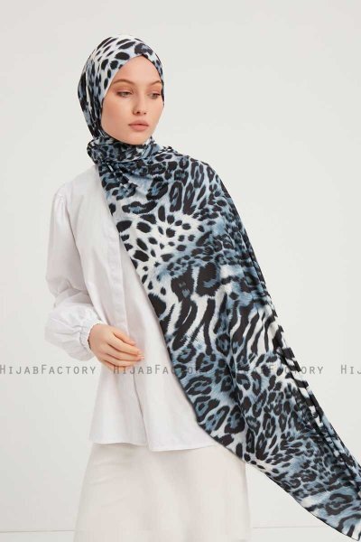 Ayten - Indigo Mønstret Hijab