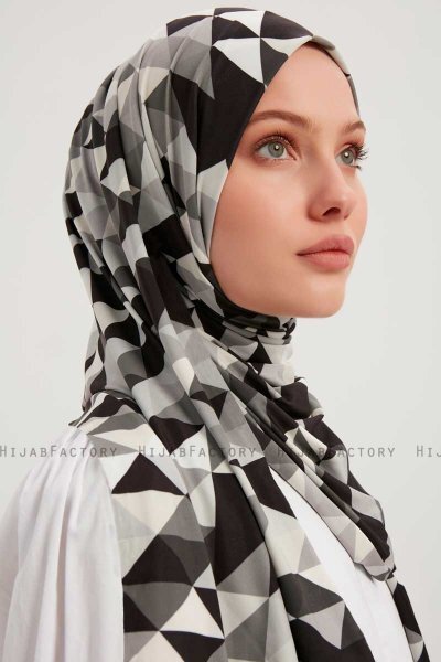 Banou - Sort Mønstret Hijab