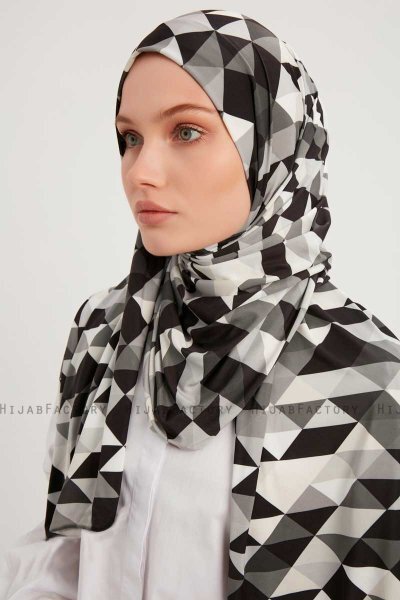 Banou - Sort Mønstret Hijab