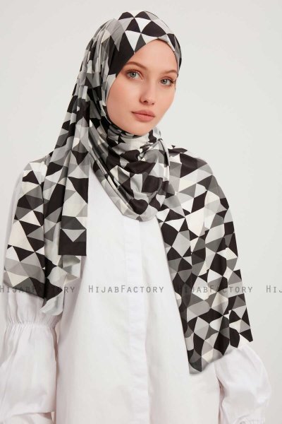 Banou - Sort Mønstret Hijab