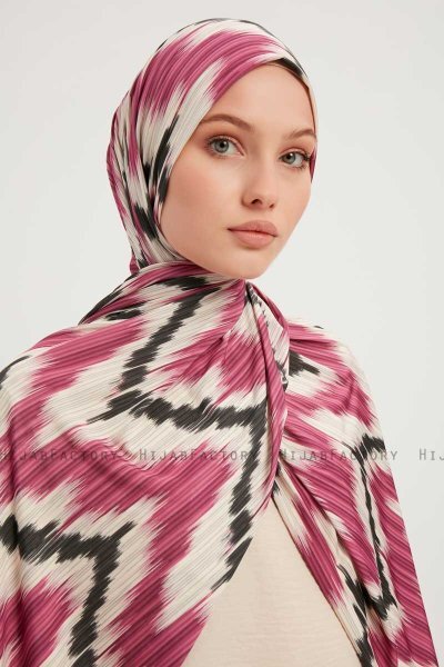 Tansu - Mørkrosa Mønstret Hijab