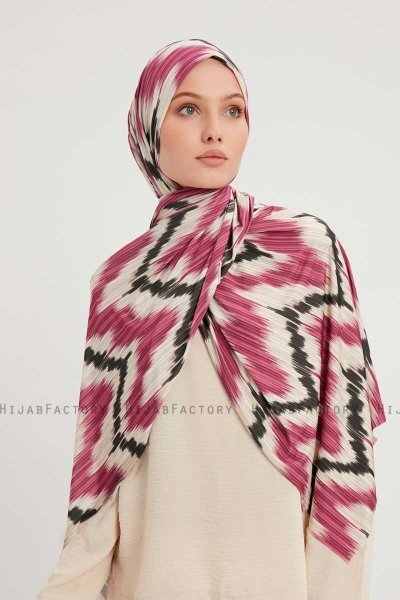Tansu - Mørkrosa Mønstret Hijab