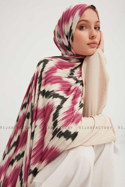 Tansu - Mørkrosa Mønstret Hijab