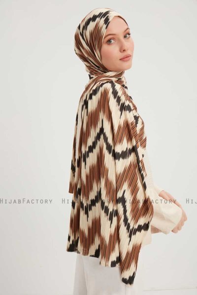Tansu - Brun Mønstret Hijab