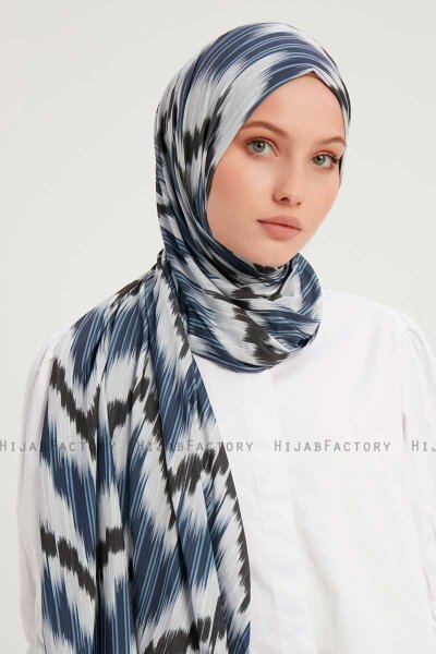 Tansu - Marine Blå Mønstret Hijab