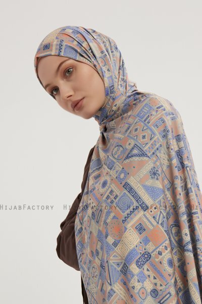 Gulya - Orange Mønstret Hijab