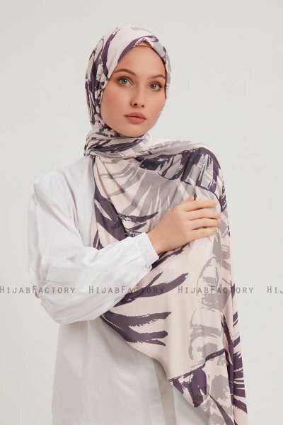 Ezmeray - Lilla Mønstret Hijab