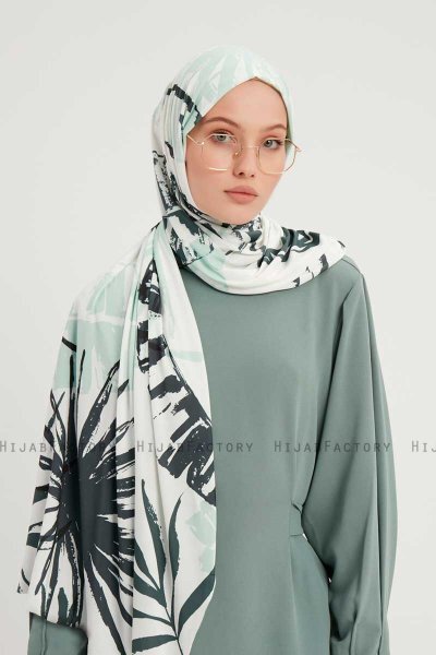 Ezmeray - Lysegrøn Mønstret Hijab