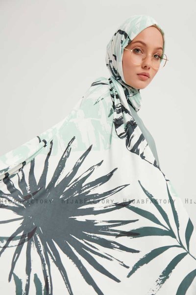 Ezmeray - Lysegrøn Mønstret Hijab