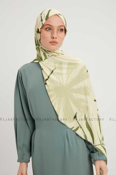 Ezmeray - Mint Mønstret Hijab