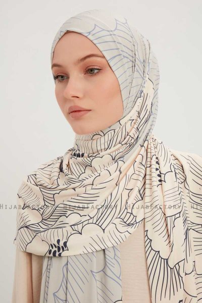 Fadime - Blå Mønstret Hijab