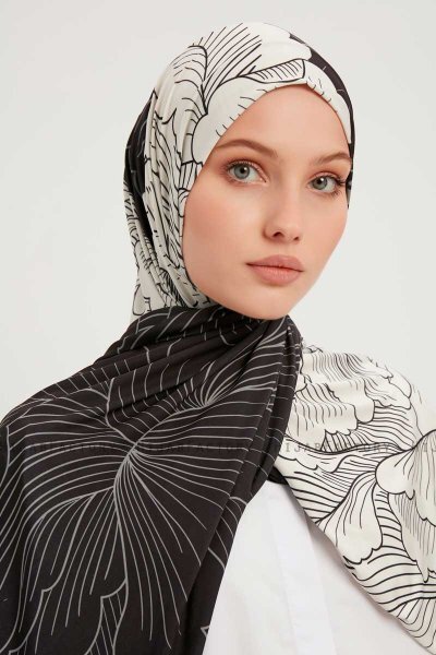 Fadime - Hvid Mønstret Hijab