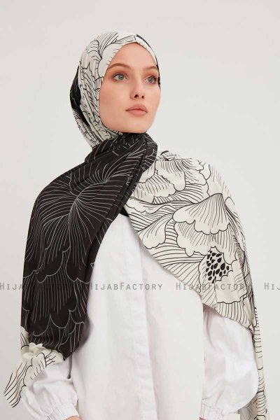 Fadime - Hvid Mønstret Hijab