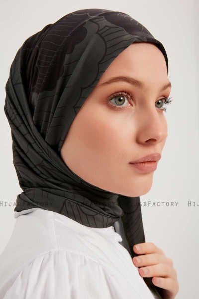 Fadime - Sort Mønstret Hijab