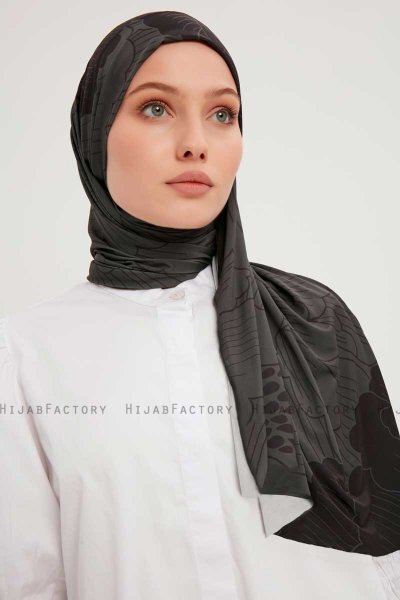 Fadime - Sort Mønstret Hijab