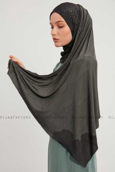 Fadime - Smoked Mønstret Hijab