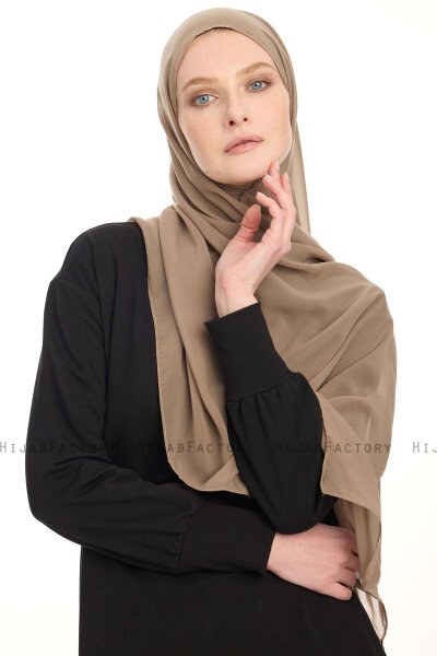 Chiffon Hijab - Mørk Taupe