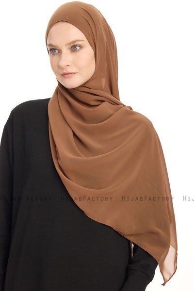 Chiffon Hijab - Lysebrun