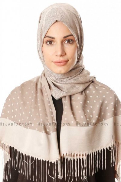 Alev - Beige Mønstred Hijab