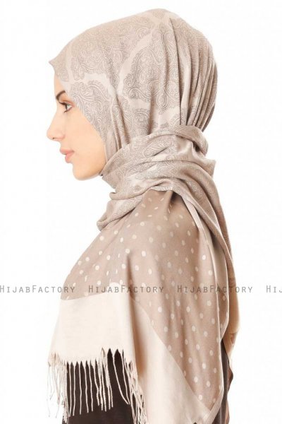 Alev - Beige Mønstred Hijab