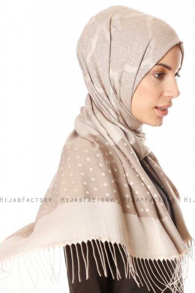 Alev - Beige Mønstred Hijab