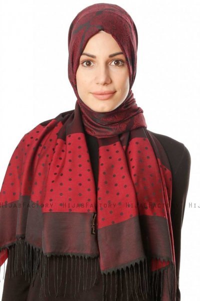 Alev - Bordeaux Mønstred Hijab
