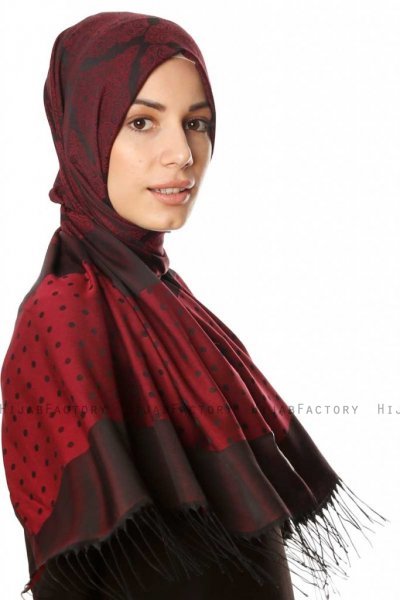 Alev - Bordeaux Mønstred Hijab
