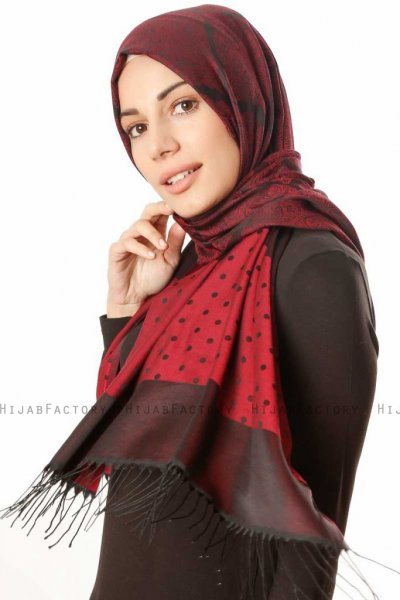 Alev - Bordeaux Mønstred Hijab