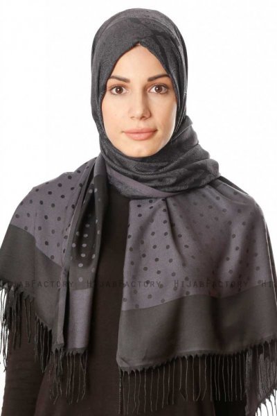 Alev - Sort Mønstred Hijab