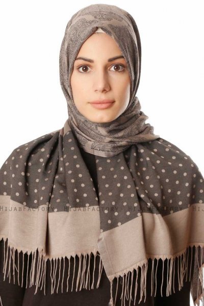 Alev - Taupe Mønstred Hijab