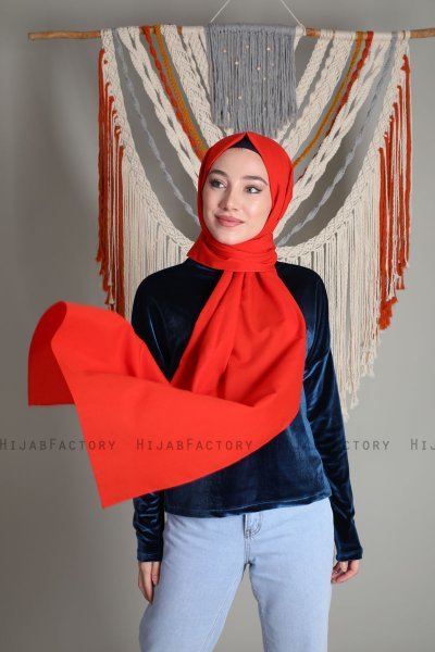 Alida - Rød Bomuld Hijab - Mirach