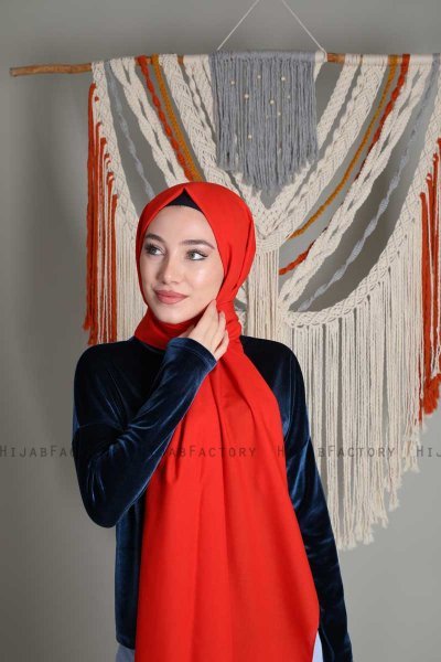 Alida - Rød Bomuld Hijab - Mirach