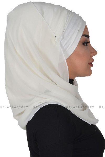 Alva - Creme Praktisk Hijab & Amta
