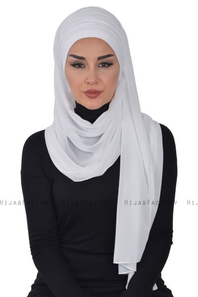 Alva - Hvid Praktisk Hijab & Amta