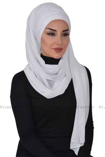Alva - Hvid Praktisk Hijab & Amta