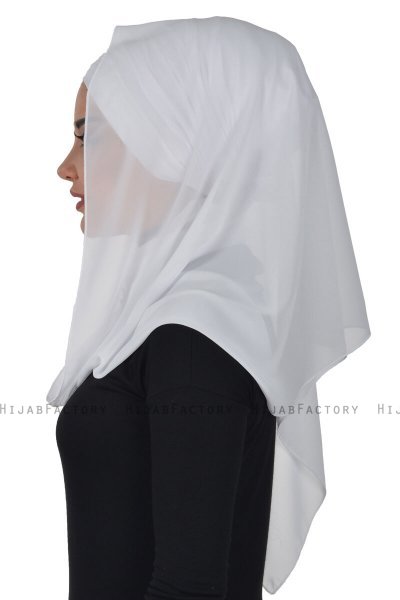 Alva - Hvid Praktisk Hijab & Amta