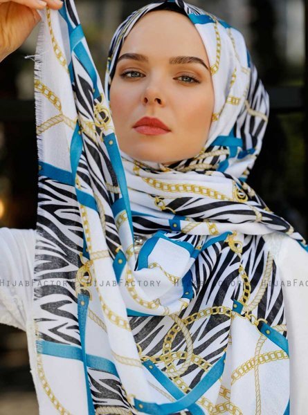 Amapola - Petrol Mønstrede Hijab - Sal Evi