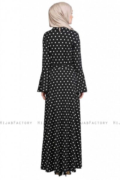 Amera Svart Polka Dot Klänning Miss Halima 280306e