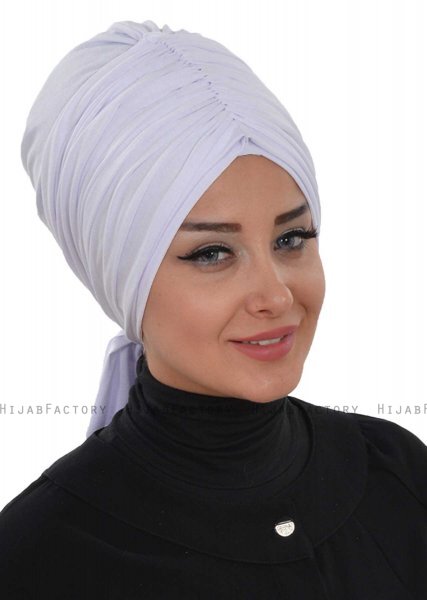 Amy - Hvid Bomuld Turban - Ayse Turban